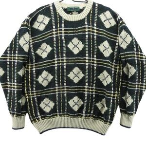 VTG Embassy Row Hand Knit Geometric Design Grandpa Pullover